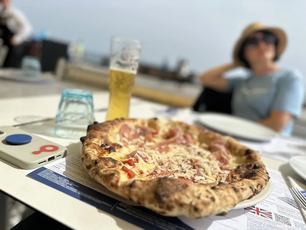 Napoli’s best known delicacy. With a purely coincidentally positioned Digital Samba logo and the ever glamourous Nina in the background.