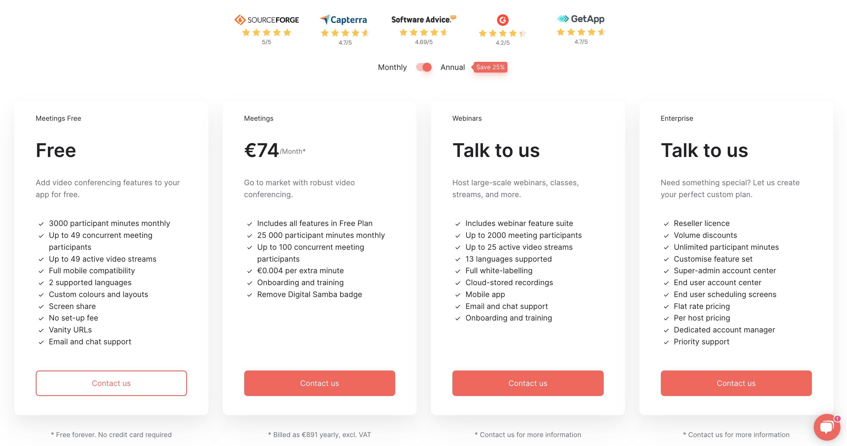 Pricing Plans Digital Samba